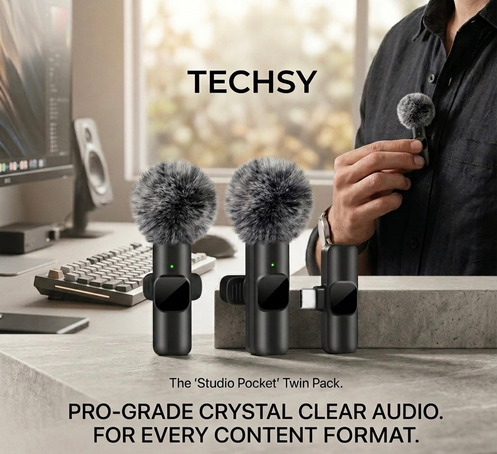 2.4G Wireless Lavalier Microphone Portable Audio Video Recording Mini Mic for iPhone Android Live Broadcast Gaming Phone