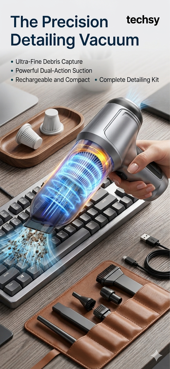 Car Vacuum Cleaner Wireless Portable Vacuum Cleaner 95000PA Strong Suction Handheld Mini Cleaner High Power Blower for Car Home